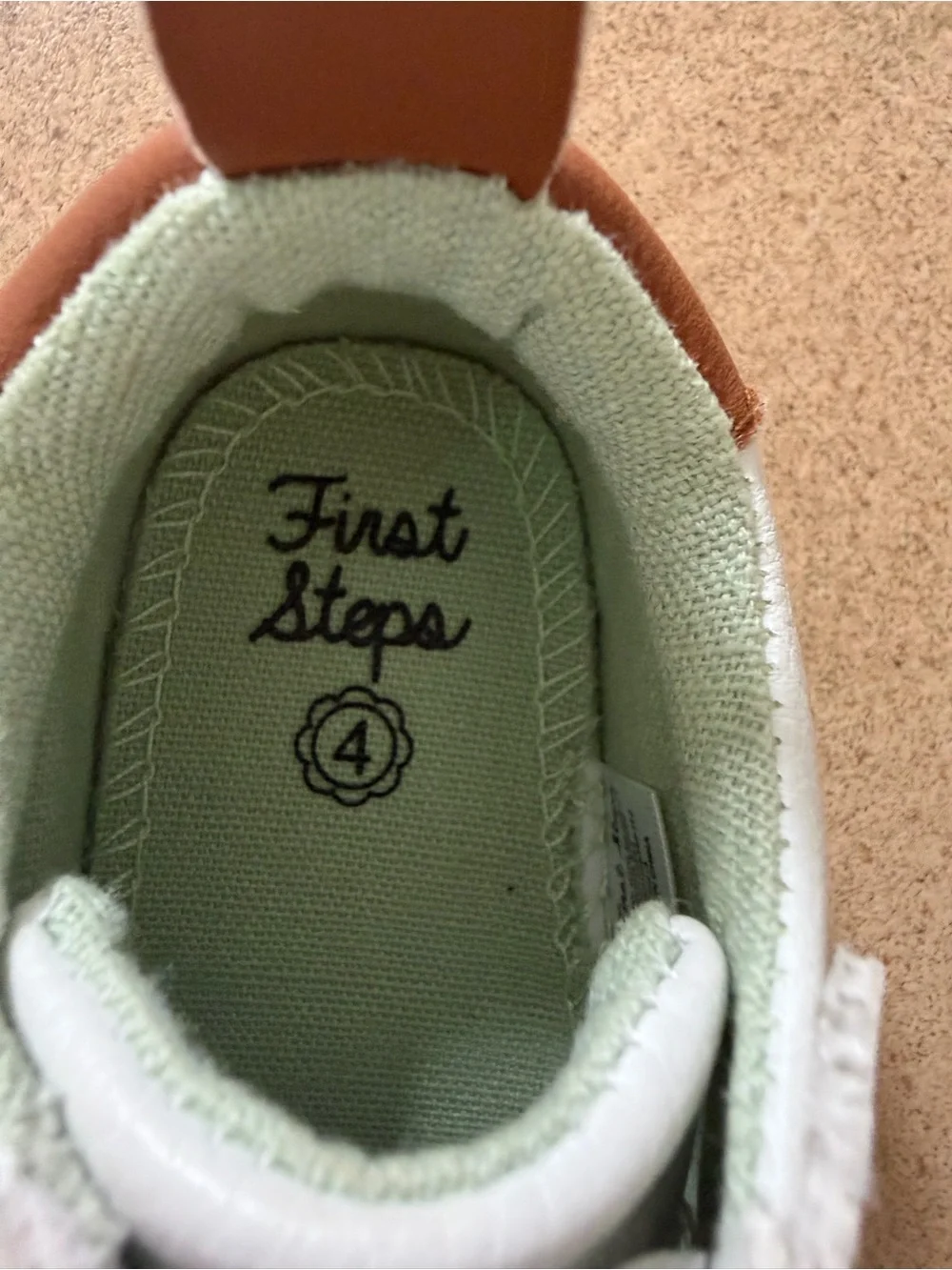 Kids White Sneakers with Brown Bear Accent
